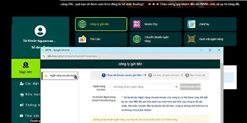 thông qua công ty gửi tiền